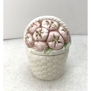 Omnibus Tomato Basket 3" Salt & Pepper Shaker Set Ceramic 2-Piece Vintage